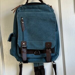 Stylish Blue Canvas Backpack